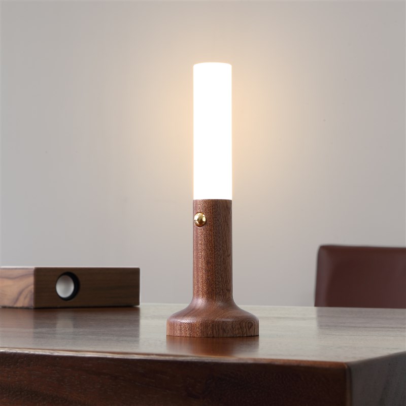 实木台灯壁灯磁吸免布线小夜灯床头灯充电款无极调光原木风氛围灯