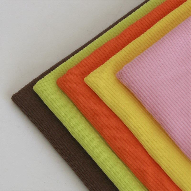 罗纹布料2X2细坑条r春季打底爽棉坑J条布针织弹力螺纹RC坑条