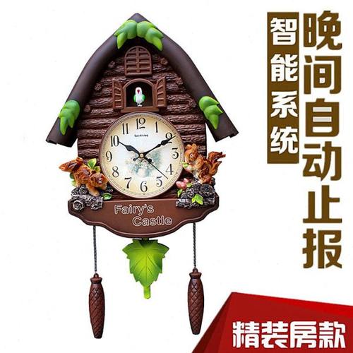 海之星布谷鸟挂钟客厅钟表现代简约静音时钟欧式创意个性挂表可爱