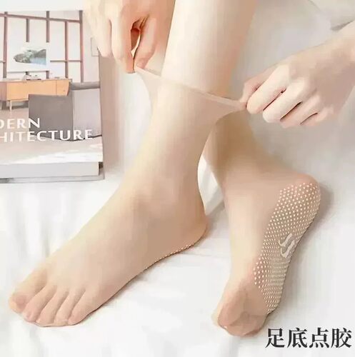 新款硅胶防滑超薄款袜子水晶袜春夏季冰丝不勾丝 夏天女其他-YP3
