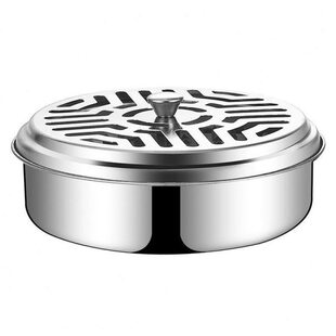 家用加厚蚊香盘香薰盒30接灰檀香炉4不锈钢创意盘蚊香带盖户外