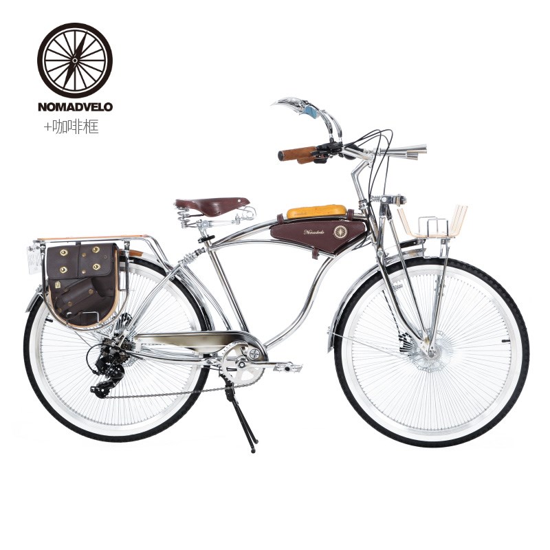 NOMAD自行车拿诺覆古单车电镀沙滩城市P通勤双碟刹减震变速