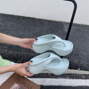 厚底人字拖女款春夏季新款增高外穿拖鞋沙滩凉拖百搭凉鞋夏天