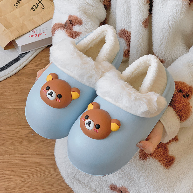 轻松熊棉拖鞋女可爱外穿外穿冬季