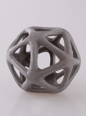 北欧陶瓷现代h极简轻奢几何镂空球形摆件银色软装样板房客厅装饰