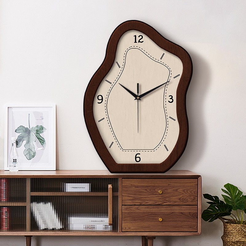 中古风桌面d时钟复古创意座钟新款静音餐厅钟表挂墙客厅玄关摆件