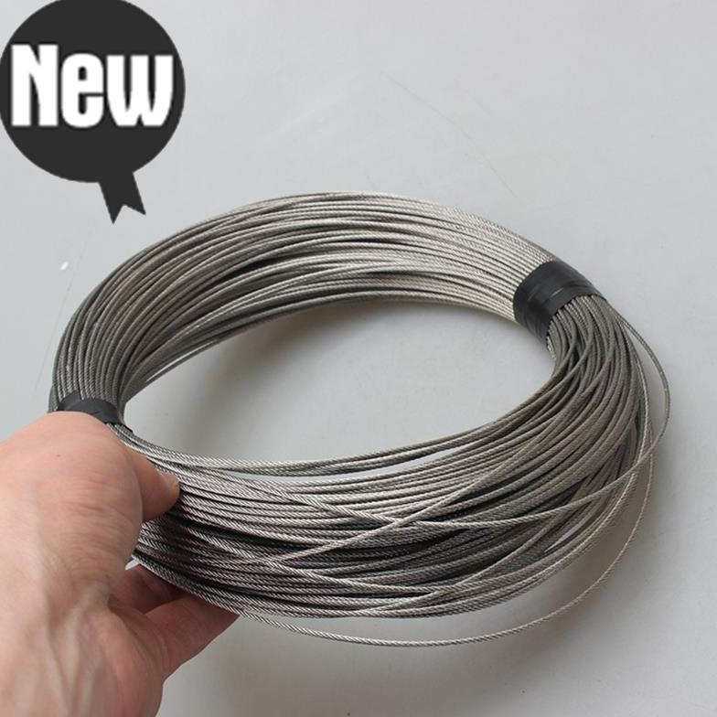 不锈钢耐磨钢丝绳15厘100米z长紧线拉紧器绳晾衣绳粗6细 柔软加固