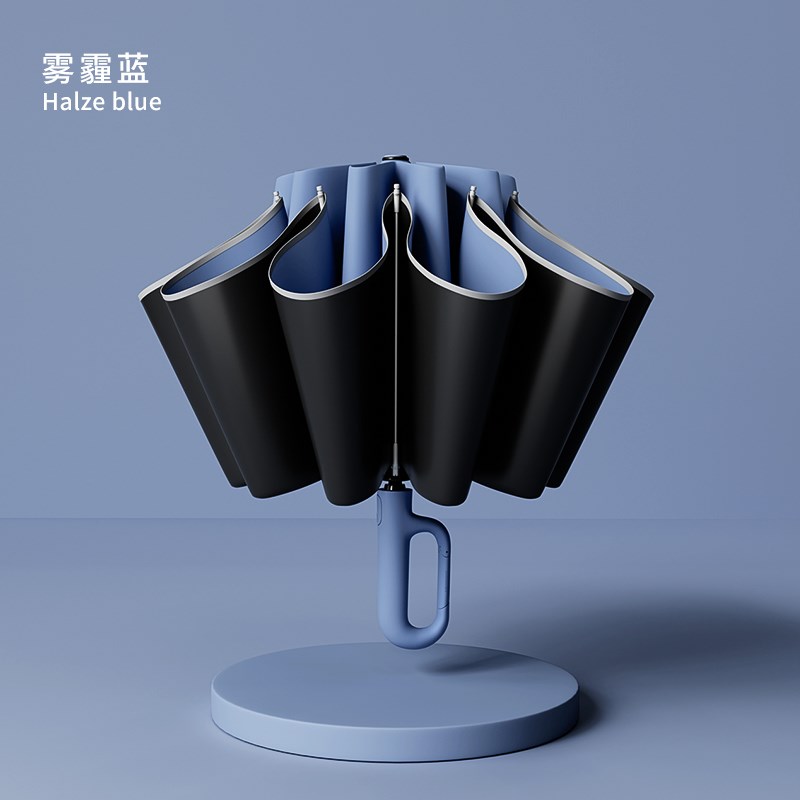 全自动反向环扣折叠雨伞男士大号双人加K大加厚加固便携晴雨两用