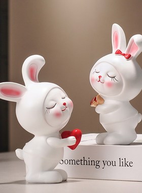 爆款兔子摆件客厅电视柜酒柜装饰品D现代简约家居情侣生日结婚新