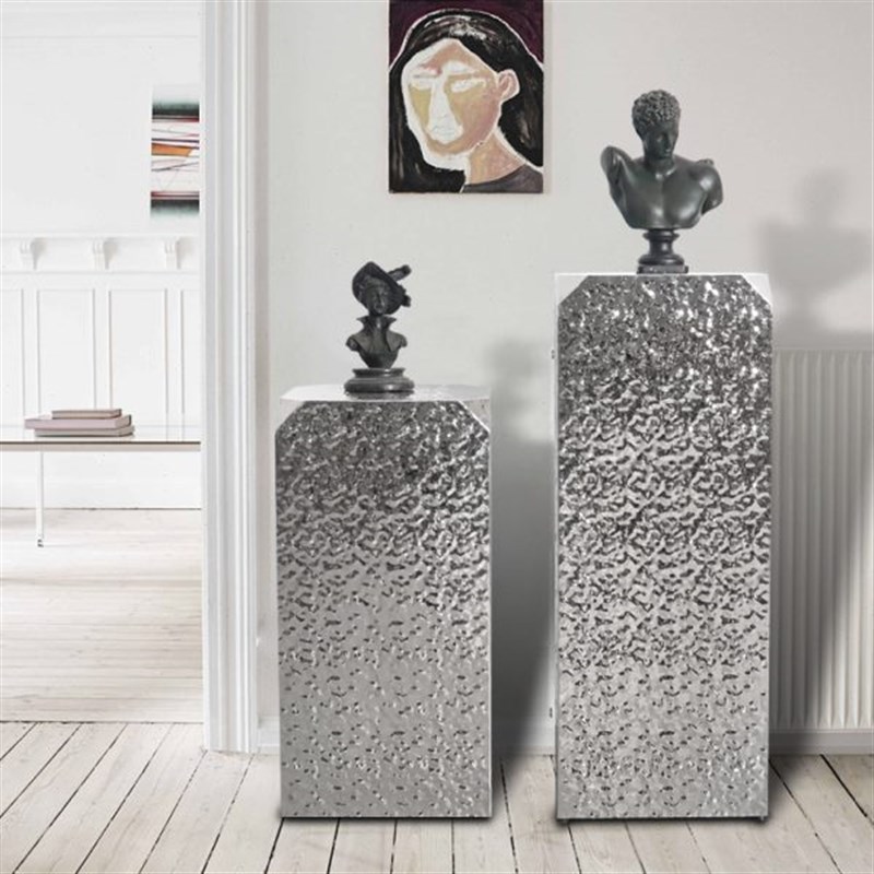 落地雕塑底e座电镀镜面不锈钢展示台样板房间展厅商场橱窗装置摆