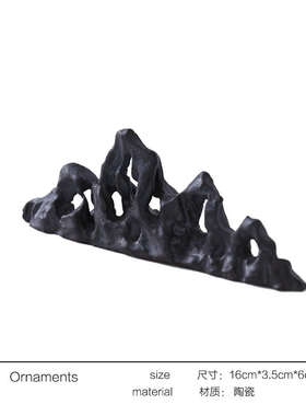 新中式古典书靠摆件样板r房别墅会所书房山形书挡书立毛笔架装饰