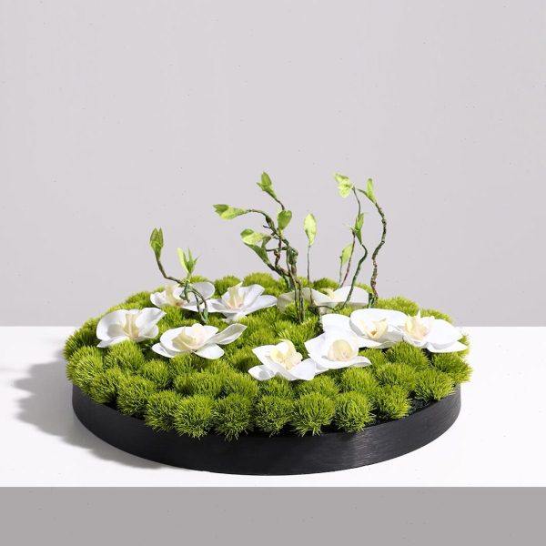 大圆桌中间转盘摆花酒店餐桌花轻奢现代桌花花艺桌景摆设,家居饰品,餐桌花艺,淘宝优惠券,粉丝福利购,淘宝优惠卷