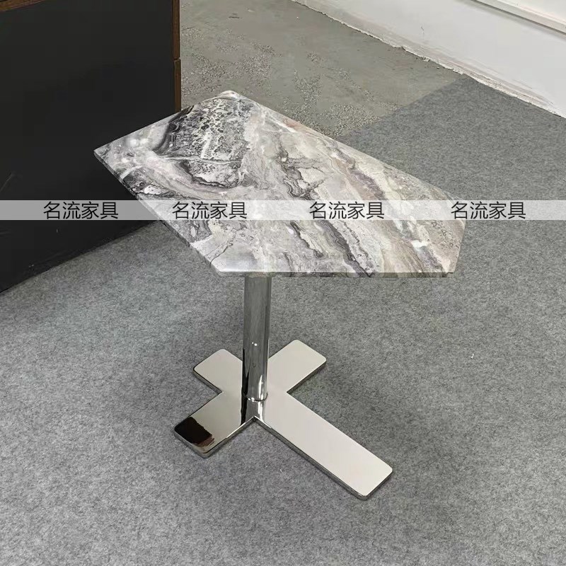 不锈钢边几脚小型茶几组合支撑桌脚大理石岩板金属角几底座支架