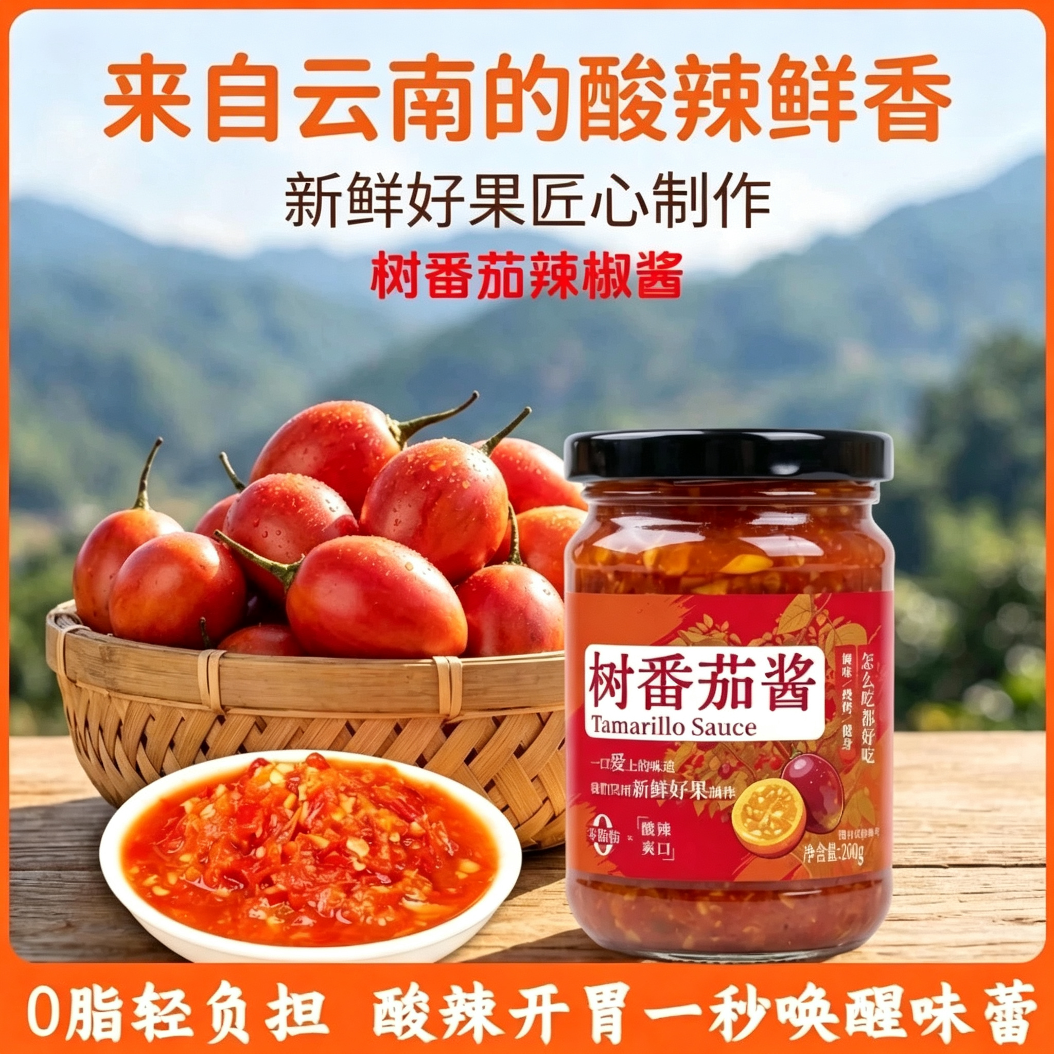 0脂肪正宗树番茄辣椒酱云南特产火烧辣子烧烤蘸水酸辣蘸料-R