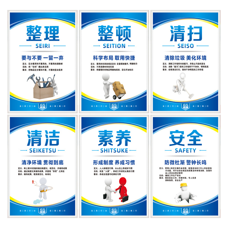 5s管理标语6S 7S 8S 10S管理标识牌工厂生产车间看板办公室宣传海