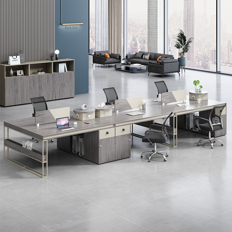 职员办公桌简约现代4人位二双6四工位卡座员工办公室桌椅桌子组合