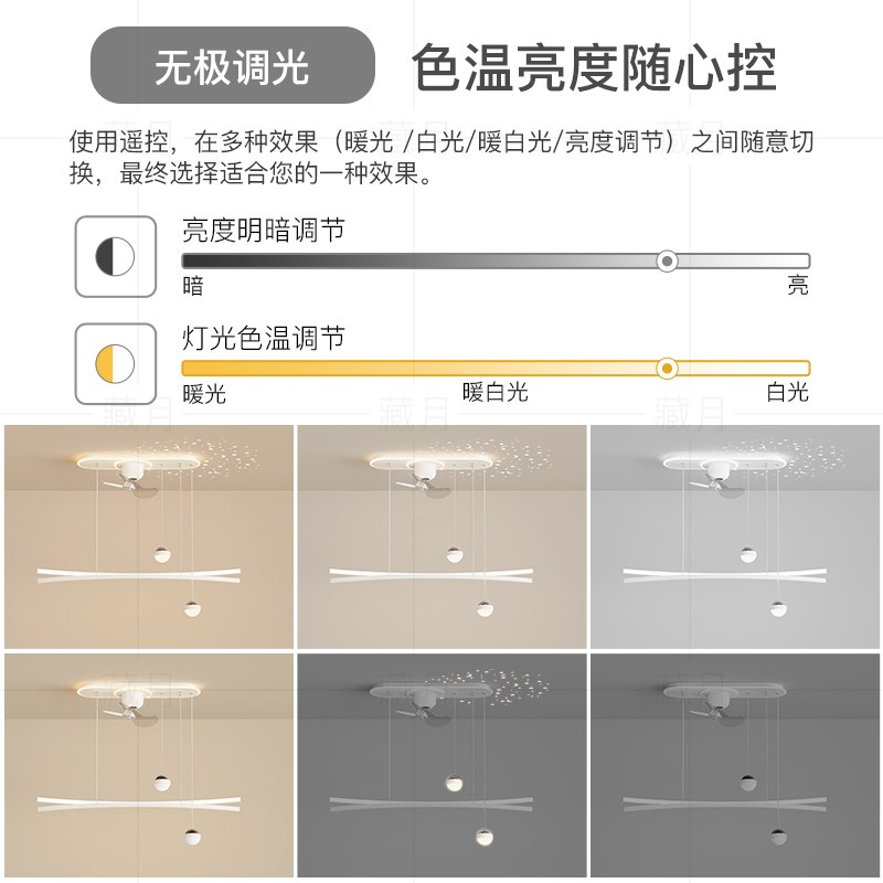 创意餐厅灯简约现代风扇灯led吊灯客厅卧室灯餐桌吧台灯中山灯具