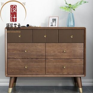 北欧轻奢白色意高式艺术奢全实木定做定制斗柜桃蜡七胡木家具极简