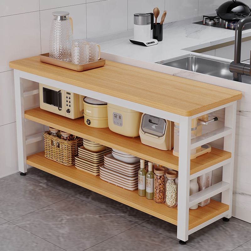 厨房置物架延长台面切菜工作台落地多层收L纳架微波炉多功能货架