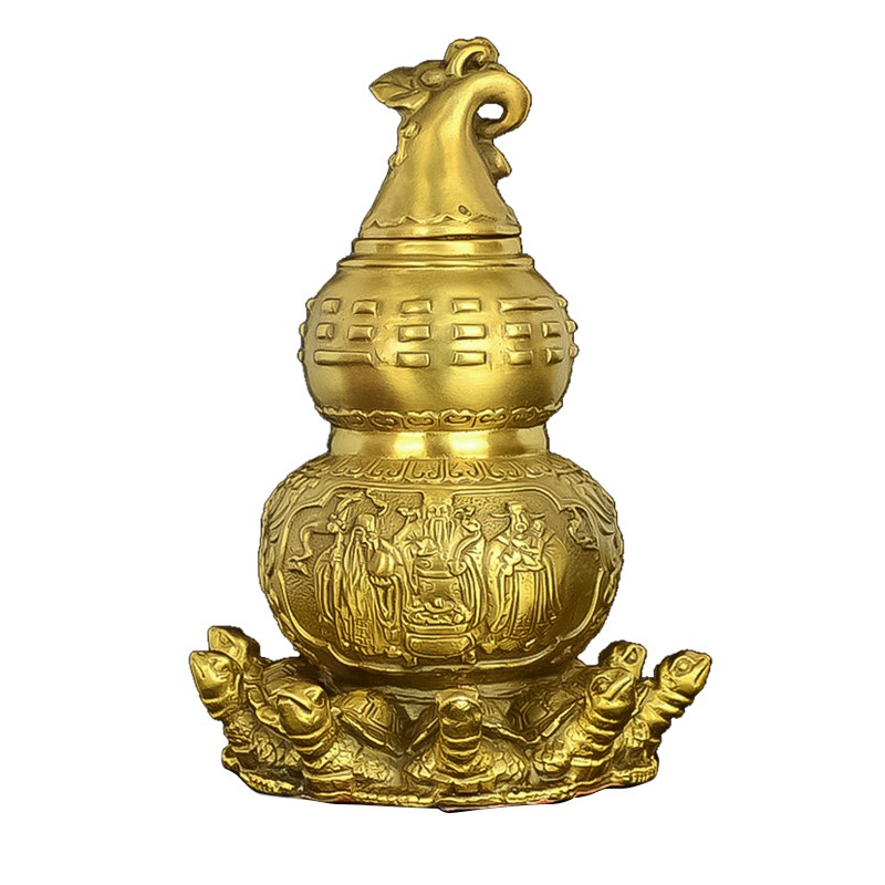 纯铜天医葫芦九龟阵摆件客厅玄关开口F开盖葫芦S入户乔迁卧室大号