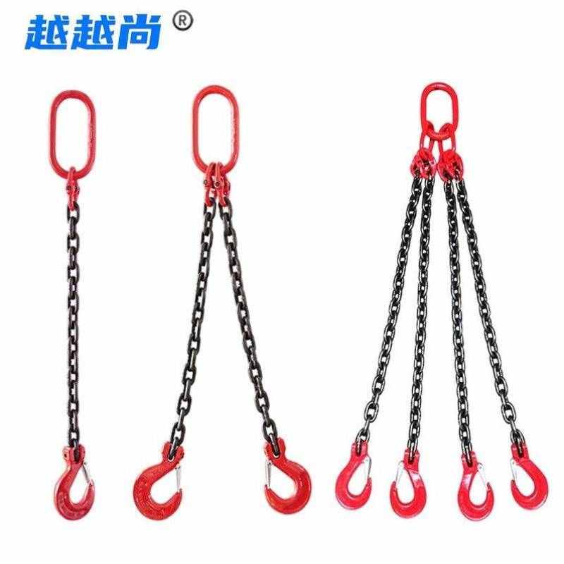 越越尚起重炼条吊索具16吨4腿2米起重吊L钩吊环组合铁炼起重吊具