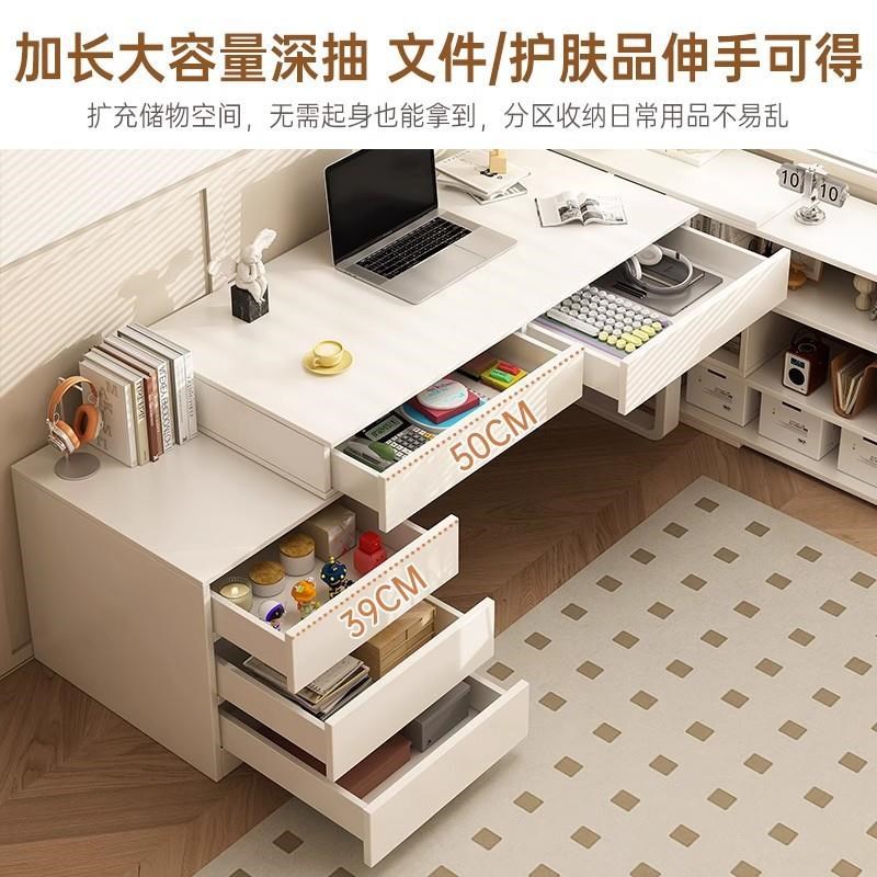 奶油风卧室d梳妆台化妆台斗柜一体收纳柜现代简约书桌网红化妆桌