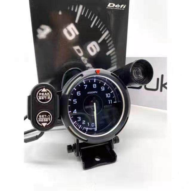 DefiA1汽车改装3.75寸赛车表80mm转速表七彩0-11000带按键大转