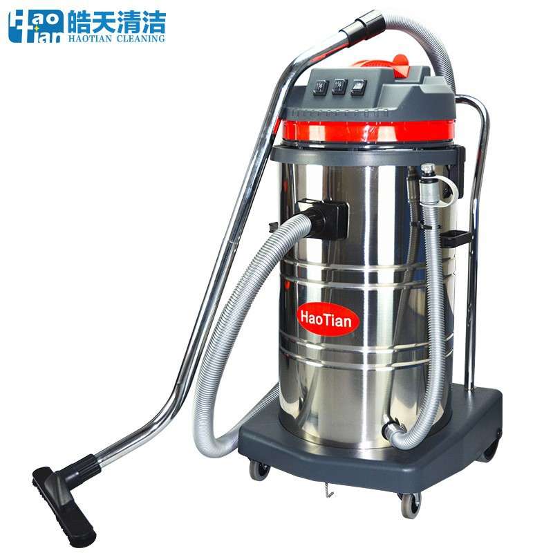 皓天清洁80升HT80-3大功率工厂商用吸尘器三马达不锈钢桶吸尘吸水