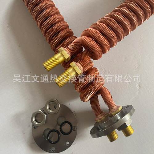 模温机热交换器铜翅片换热管盘管模温机散热冷却器制作