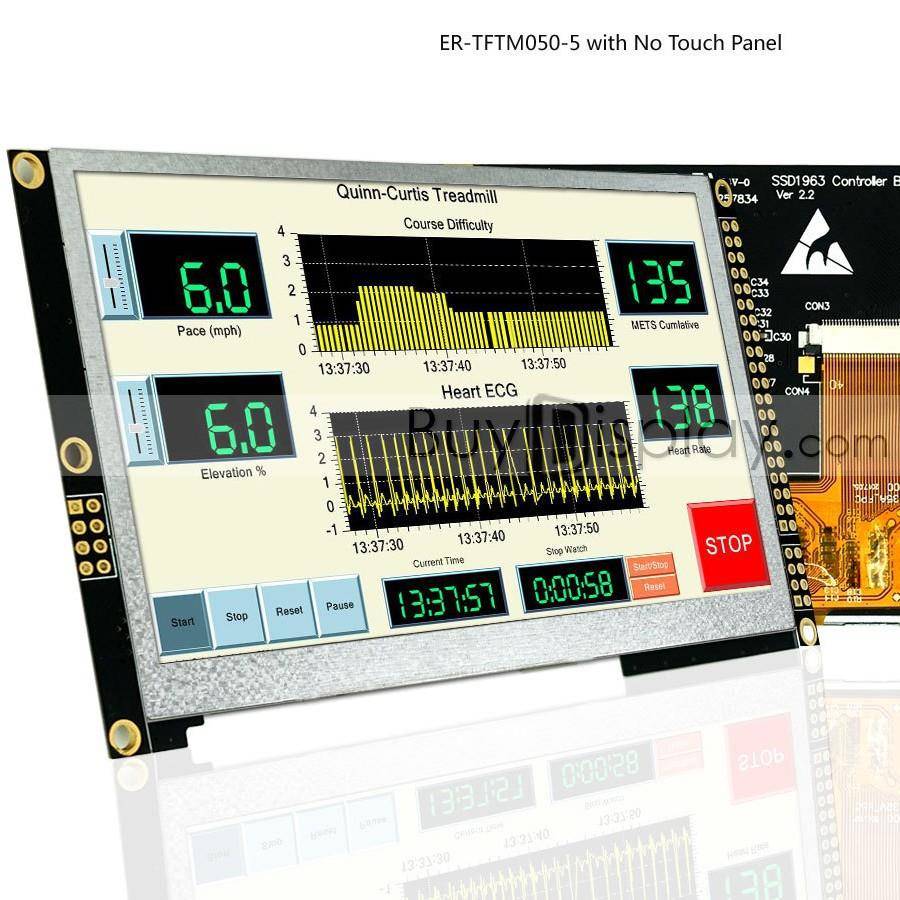 5寸TFTLCD彩色液晶显示屏配SSD1963控制板/并口/可配触摸屏