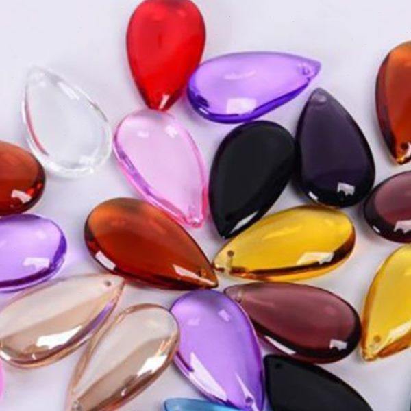 水晶门帘珠帘3.8厘米水滴珠子水滴形吊坠3厘米球形水滴吊坠赠圆环