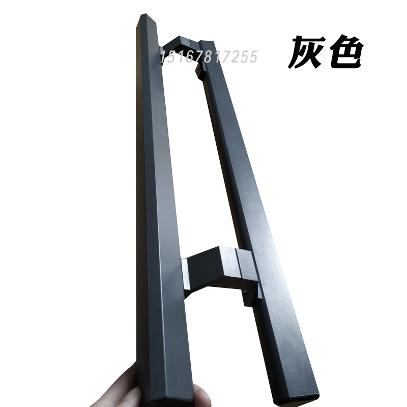 有框玻璃门把手铝合金玻璃门拉手C不锈钢大门把手木门把手黑色拉