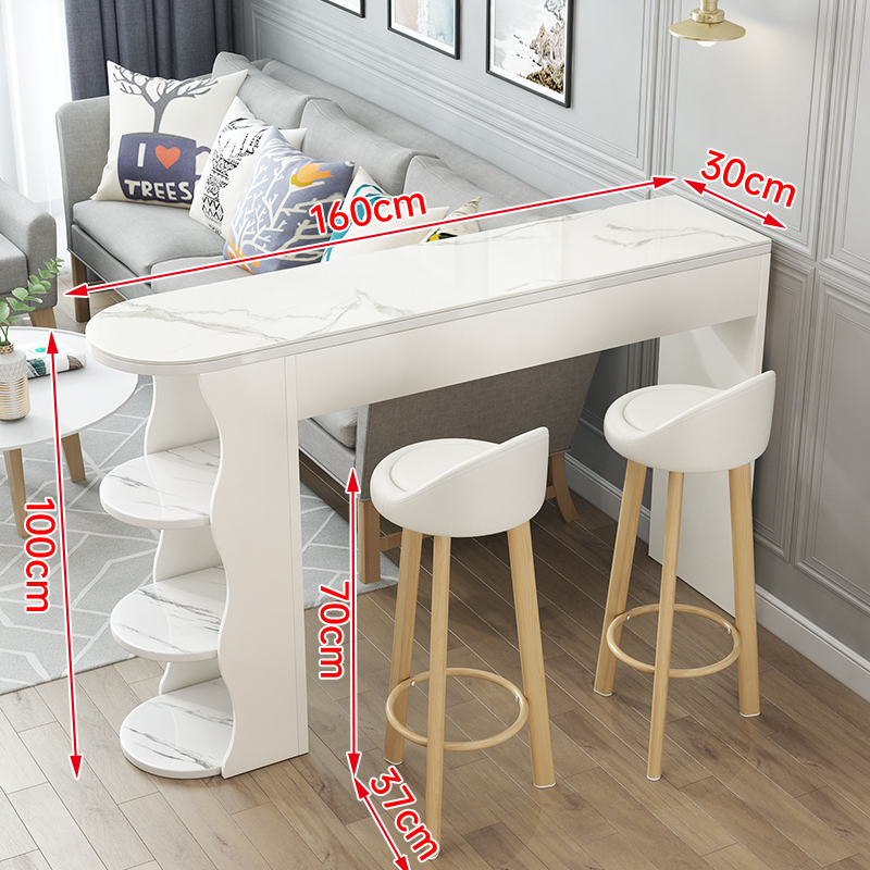 岩板吧台桌家用客厅玄关大理石小吧台阳J台隔断简约长条桌高脚桌