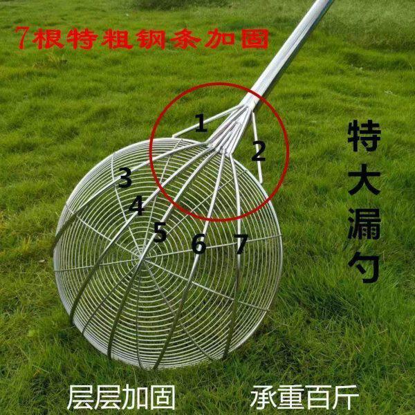 不锈钢笊篱加厚捞面勺超大号过滤网油炸线漏勺加长柄捞网炸厘商用