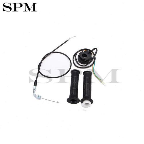 Motorcycle Hand Grips Throttle Cable Kill Switch Set For 49c