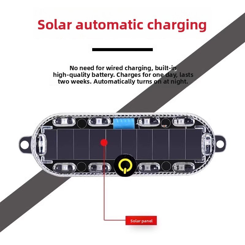 摩托车太阳能警告频闪灯电动汽车尾灯闪光无线路汽车呼吸后尾灯