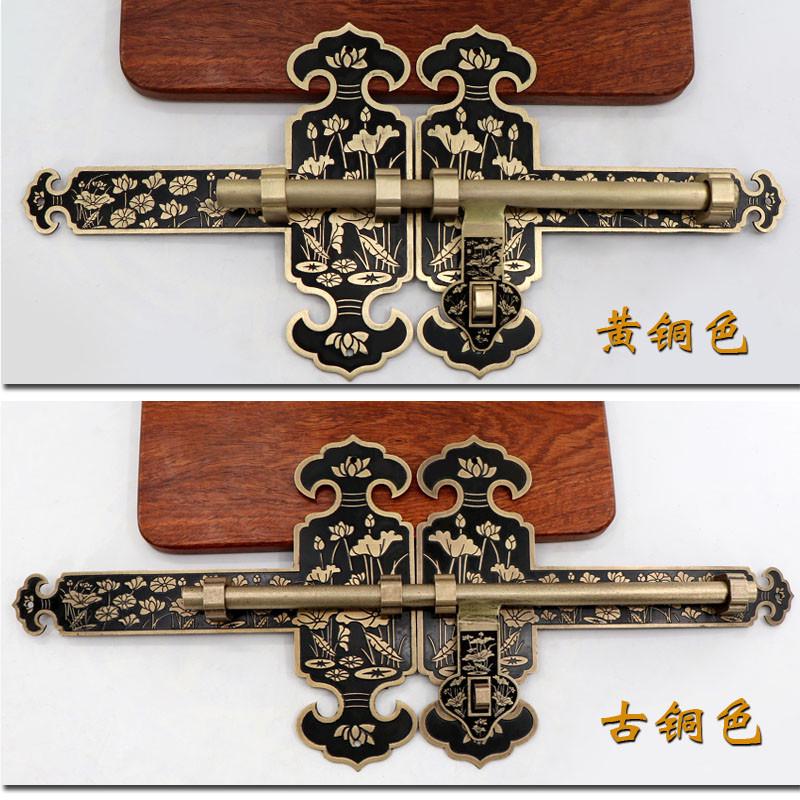 中式黄铜加厚大门插销老式农村木门锁花园庭院门闩彷古加粗铜门栓