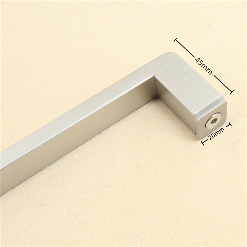 不锈钢304玻璃门把手圆角防撞枪灰淋浴房哑黑香槟金扁方L型小拉手