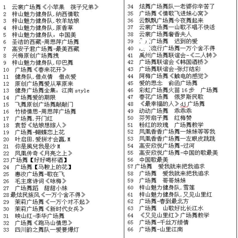 广场舞歌曲U盘自学教程中老年学跳广场舞优盘健身操视频726首舞曲