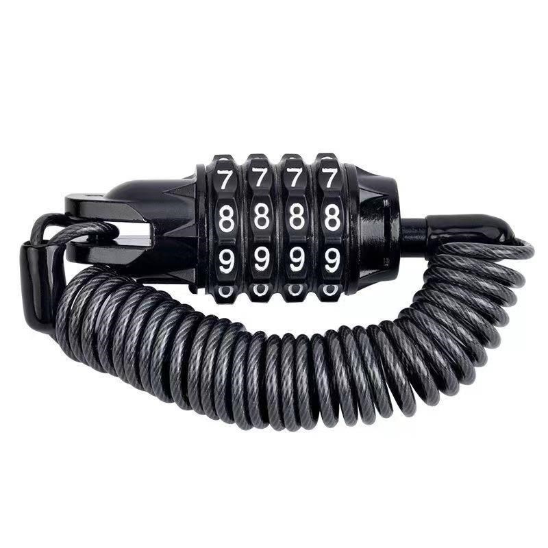 电动车头盔锁防盗钢丝锁自行车摩托车固定迷你便携钢缆密码锁定制