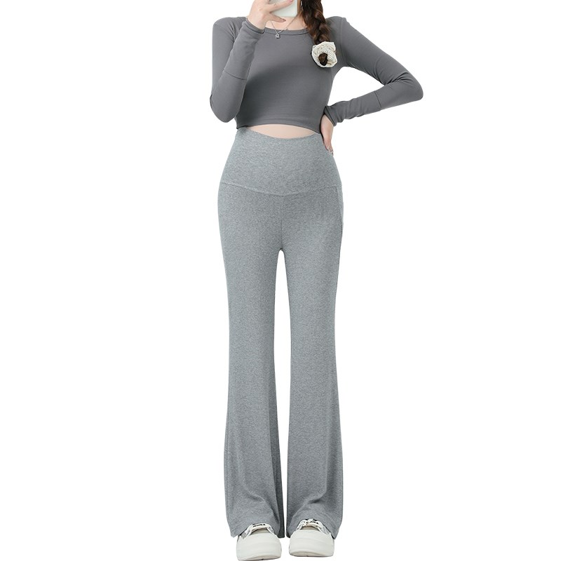 无托腹孕妇喇叭裤春秋新款加绒加厚秋冬款微喇孕妇高弹力长裤子女
