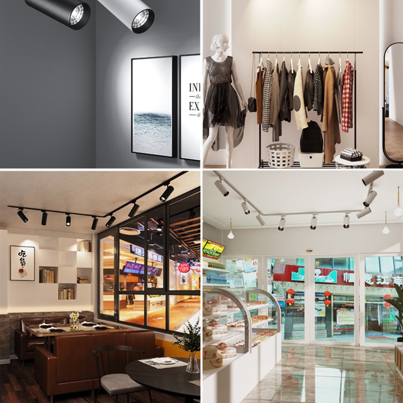 超亮服装店射灯led轨道灯店铺商用明装轨道灯导轨式背景墙天花灯
