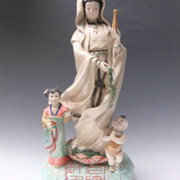 陶瓷工艺品 石湾公仔 云游渡海 观音送子