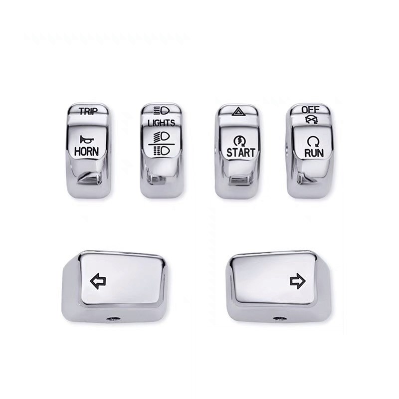 哈雷滑翔路王突破者肥仔豪雅路威883改装镀铬手把开关按键镀铬