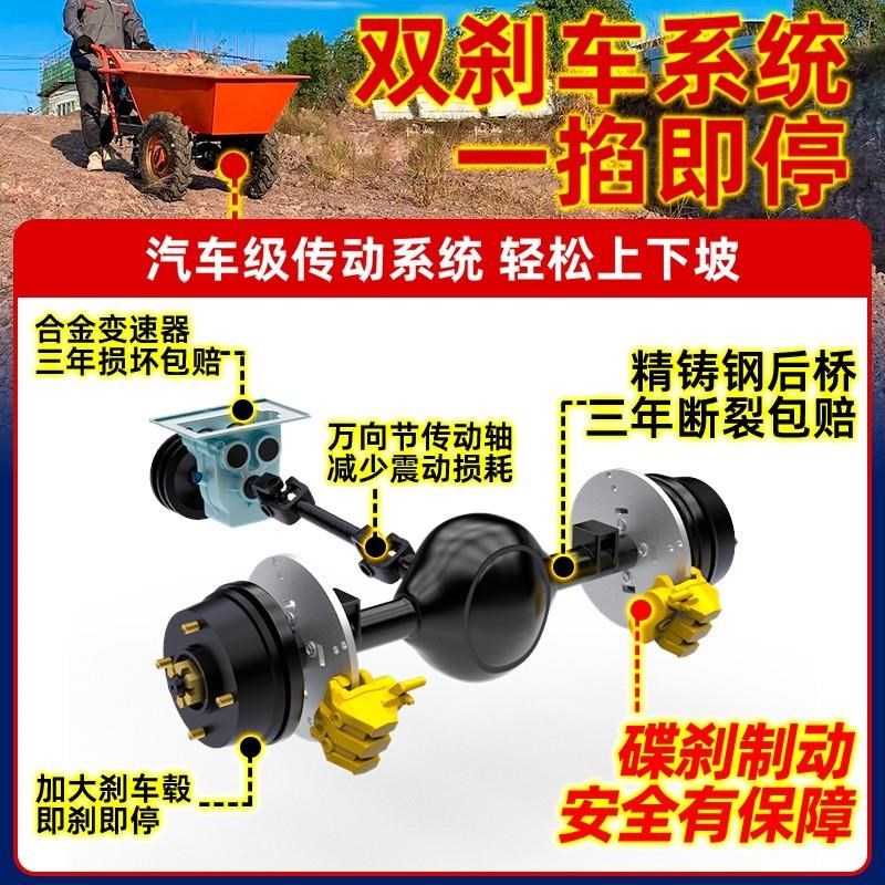 柴油版三轮摩托车电喷农用车双顶电启动矿山燃油养殖翻斗车燃四缸