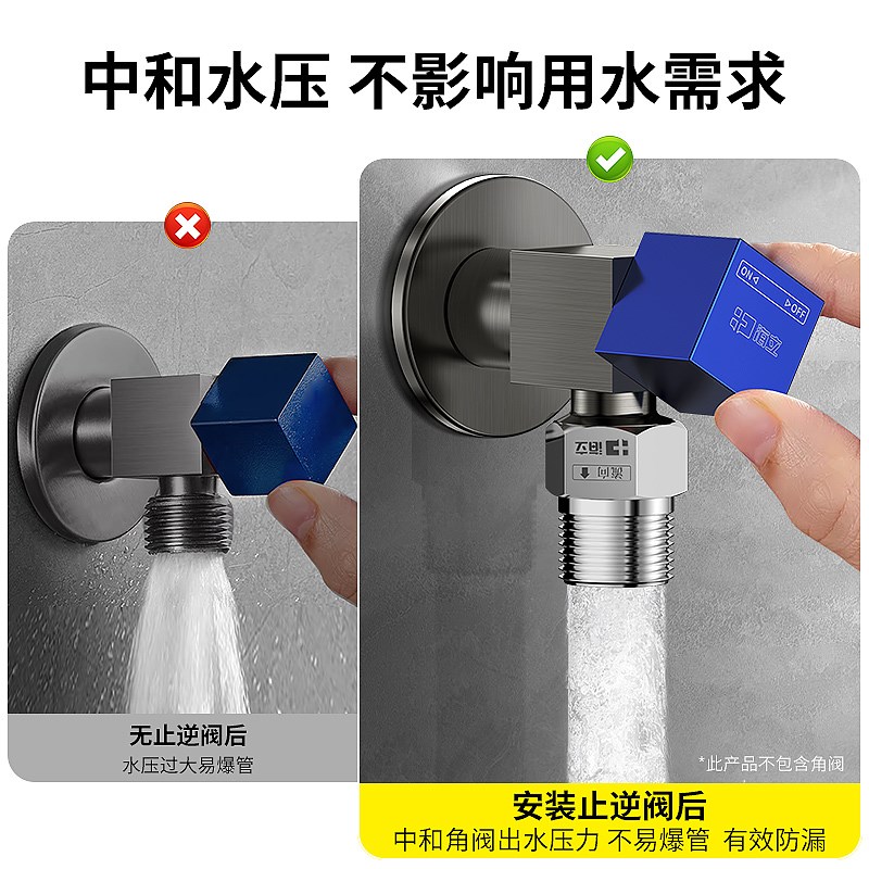 单向止回阀卫生间水管马桶防反水倒流专用水表热水器下水道止逆阀