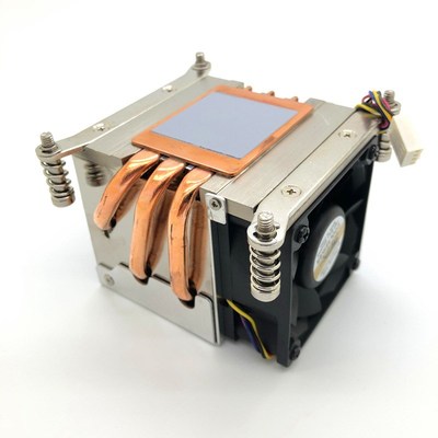 铜管电脑2U服务器CPU散热器 775/115X/1366/2011平台散热风扇侧吹