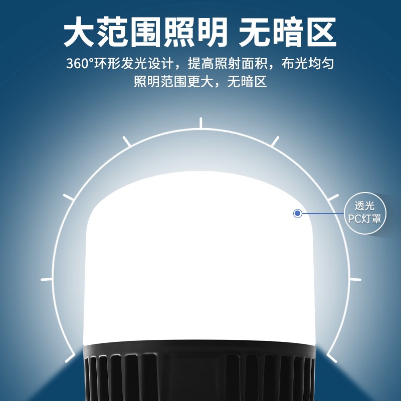 户外三防灯泡led节能灯e27螺口工厂车间室内照明大功率足瓦大灯泡