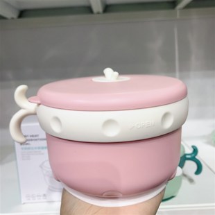 婴幼儿可以拆卸注水碗宝宝餐具316内胆带手柄儿童小碗