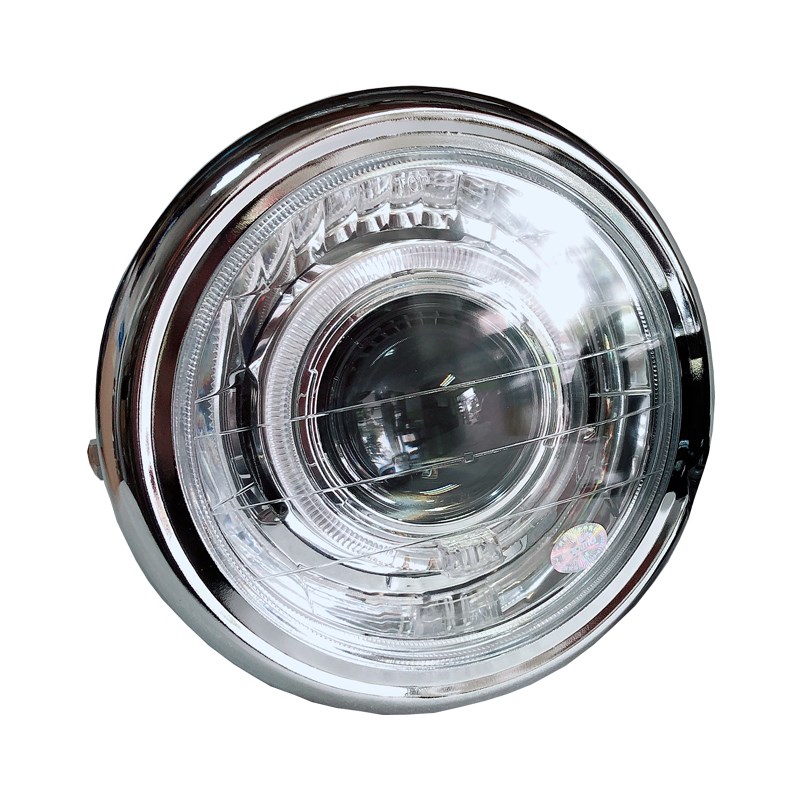 天剑大灯总成7寸圆灯通用锐爽EN125车灯YBR改装LED激光透镜玻璃罩